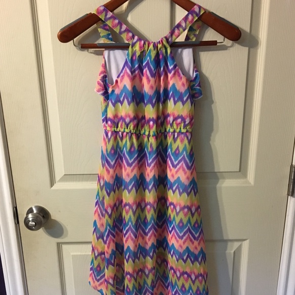 Girls 7-8 multi color high low maxi dress - Picture 5 of 6